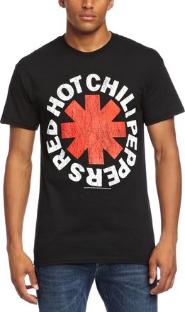 Red Hot Chili Peppers Probity Red Hot Chili Peppers Distressed Asterisk Mens T-Shirt Black XX-Large
