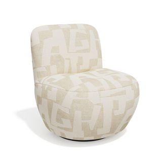 Sia Home Sill&oacute;n giratorio de sal&oacute;n tejido texturizado con estampado crudo