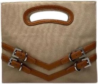Saint Laurent Pre-owned Lederen Handtas - Dames - Vintage Handtas - Beige - ONE Size - Leer - Vintage