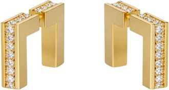 Elisabetta Franchi Oorbellen met strass - Dames - Oorbellen - Geel - ONE Size - Accessoires