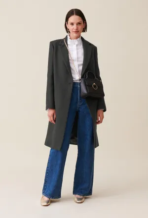 Claudie Pierlot Manteau mi-long tailleur gris