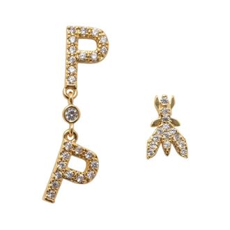 Patrizia Pepe Orecchini con decorazione in zirconia - - Accessories - Donna - Giallo - ONE SIZE