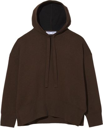 Proenza Schouler drop shoulder knitted hoodie - women - Cotton/Cashmere - S - Brown