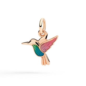 Dodo CIONDOLO COLIBR&Igrave; ORO ROSA & SMALTO