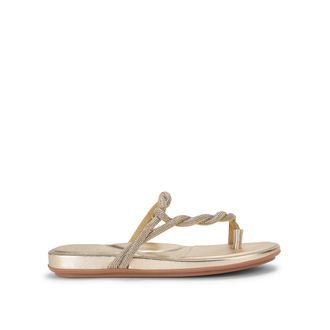 Carvela Womens Loopi Tt Sandals - Gold Fabric - Size UK 5
