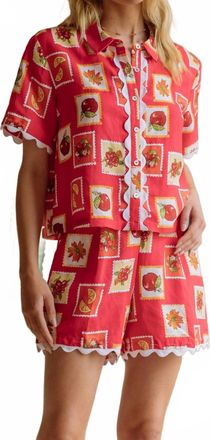 Skies Are Blue Clothing Aniya Shorts In Red Multi