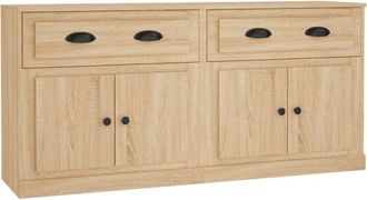 vidaXL Sideboards 2 pcs Sonoma Oak Engineered Wood Vidaxl