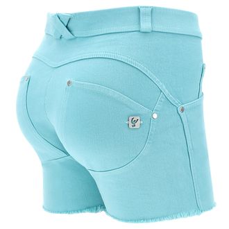 Freddy Shorts WR.UP in denim navetta ecologico fondo sfrangiato e abrasioni