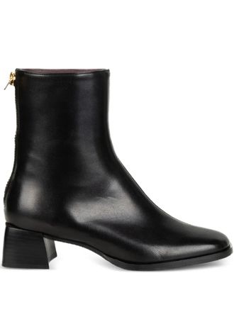 Lorenzo Mari zip-up leather ankle boots - women - Calf Leather/Rubber/Calf Leather - 36 - Black
