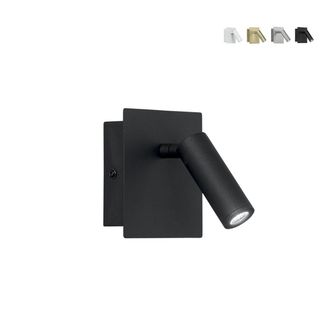 Luce-Ambiente-Design Aplique De Pared De Metal Con Luz Led Orientable Dickens - Negro