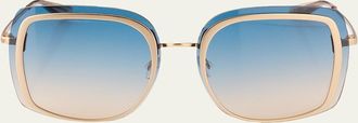 Barton Perreira Halima 65mm Square Titanium Sunglasses