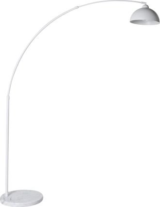 Beliani L&aacute;mpara De Pie De Arco Estilo Moderno Sala De Estar Base De M&aacute;rmol Estructura De Metal Pantalla Ajustable Blanco Cagayan