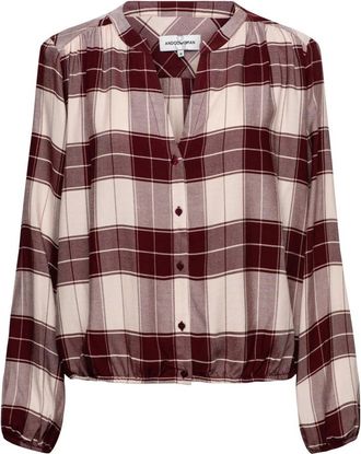 &Co Woman Viscose Blouse met Knopen - Dames - Overhemden - Rood - 2XL - Overhemden