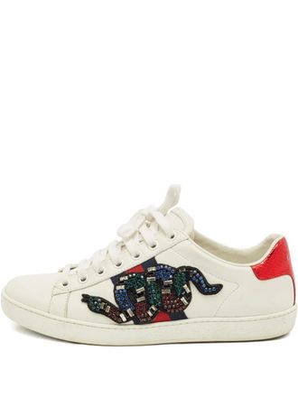 Gucci Ace leather sneakers - women - Calf Leather/Calf Leather/Rubber - 36 - White