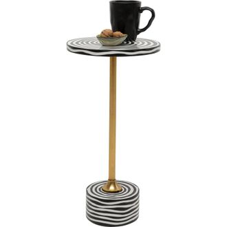 Kare Design Mesa auxiliar de aglomerado y acero blanco y negro &Oslash;25cm