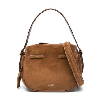 Polo Ralph Lauren Handbags, female, Brown, Size: ONE SIZE Suede Mini Satchel