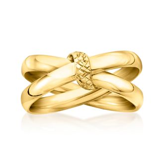 Canaria Canaria Italian 10kt Yellow Gold Crisscross Ring