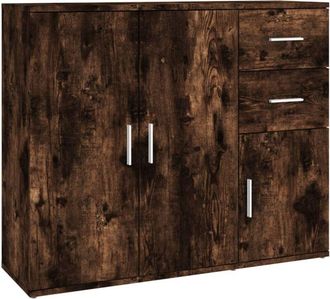 vidaXL Sideboard Smoked Oak 91x29.5x75 cm Engineered Wood Vidaxl