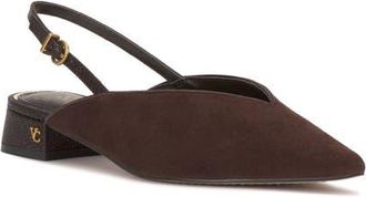 Vince Camuto Venba Pointed Toe Slingback Flat in Brownie/brown Multi at Nordstrom, Size 7.5