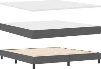 vidaXL Cama Box Spring Con Colch&oacute;n Gris Oscuro 180 X 200 Cm Vidaxl