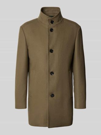 Strellson Regular Fit Wollmantel mit Stehkragen Modell FINCHLEY in Oliv, Gr&ouml;&szlig;e 48