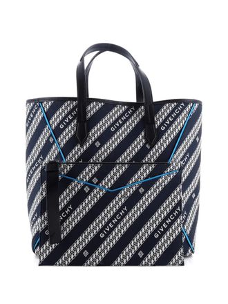 Givenchy Bond Shopper Logo Jacquard Canvas Medium tote bag - Blauw
