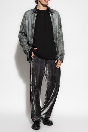 Diesel T-shirt T-BOXT-LS-INT With Long Sleeves, Mens, Black