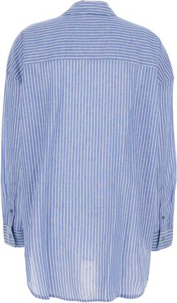 Merci Womens Shirt Light Blue Cotton Blouses