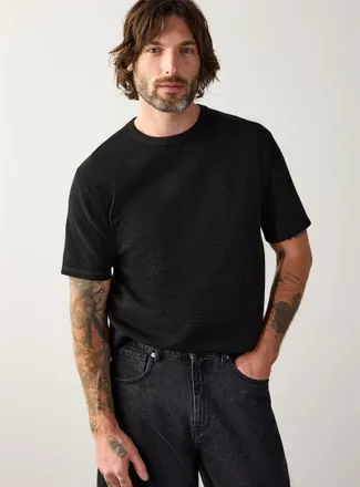 Le 31 Mens Micro-waffle T-shirt Comfort fit