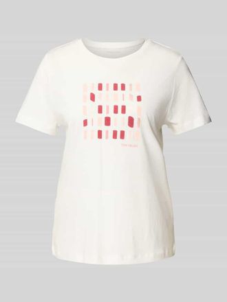 Tom Tailor Regular Fit T-Shirt aus reiner Baumwolle in Offwhite, Gr&ouml;&szlig;e XS