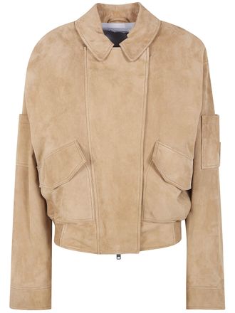 DRHOPE Oversized Nappa Vintage Bomber Jacket