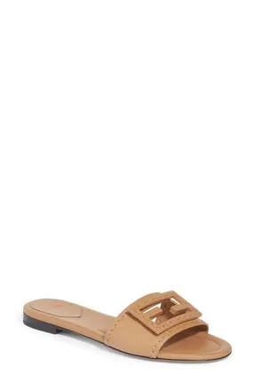 Fendi Signature Slide Sandal in Cammello Bag at Nordstrom, Size 10.5Us