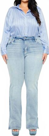 Kancan Mid Rise Y2K Bootcut Jeans In Medium Denim