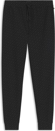 BOSS Cuffed pajama pants in monogram-print waffle fabric