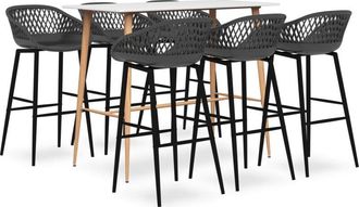 vidaXL 7 Piece Bar Set White and Grey vidaXL