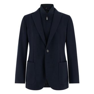 Boggi Milano Jassen, Heren, Blauw, 3Xl, Wol, Wooltech Sweatshirt Jacket