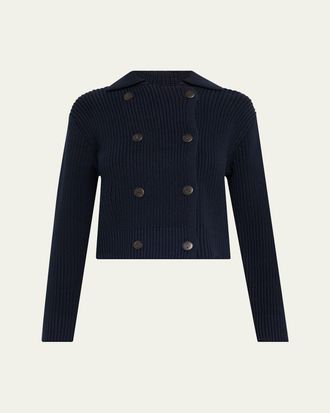 Vince Double-Breasted Sweater Jacket