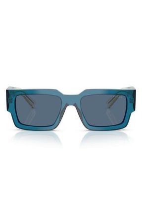 Prada 54mm Rectangular Sunglasses in Blue /Dark Blue at Nordstrom