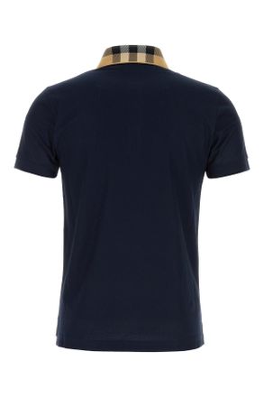 Burberry Mens Midnight Blue Piquet Polo Shirt Smokednavy Cotton T-Shirt T-shirts And Polos