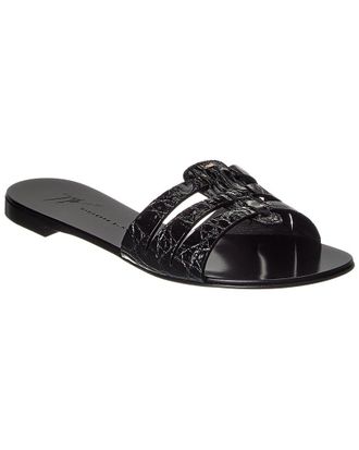 Giuseppe Zanotti Anuvorock Croc-Embossed Leather Sandal