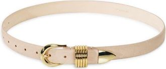 D&eacute;hanche Hollyhock Suede Belt in Beige/gold at Nordstrom, Size X-Small