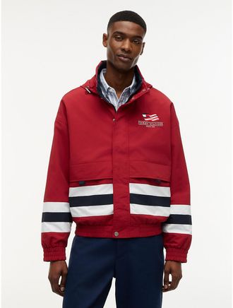 Tommy Hilfiger Mens Water-Repellent Reversible Regatta Jacket - Regatta Red - XL