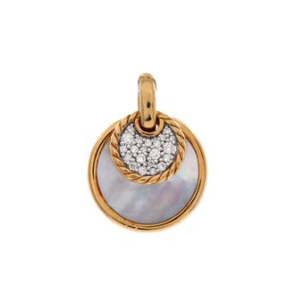 David Yurman DY Elements Convertible Pendant Pendant & Charms 18K Yellow Gold with Onyx, Mother of Pearl and Diamonds