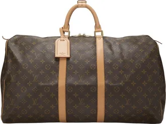 Louis Vuitton Brown Monogram Canvas Keepall 55 (Authentic Pre-Loved)