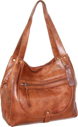 Nino Bossi Vintage Leather Organizer Satchel in Cognac