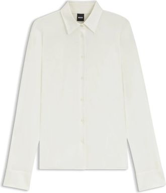 HUGO BOSS Bronta Tuesday Shirt - Dames - Overhemden - Wit - 2XL - Katoen - Overhemden