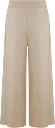 Bomboogie Wijde broek - Dames - Wijde Broeken - Beige - XS - Katoen - Broeken