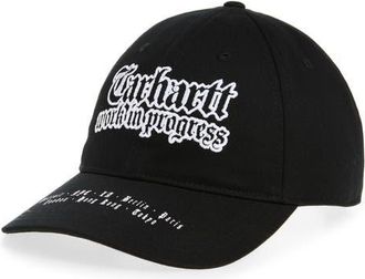 Carhartt Work in Progress World Tour Baseball Cap in Black/white at Nordstrom