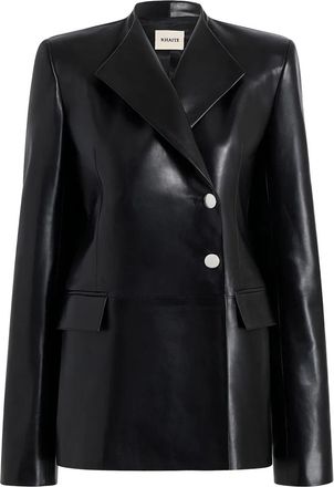 Khaite Giacca in pelle di agnello con bottoni - Nero