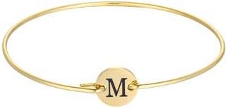 Adornia Tarnish Resistant 18K Gold Plated Initial Bangle Bracelet in Gold-M at Nordstrom Rack